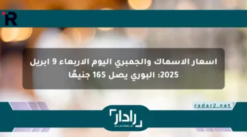 أسعار الأسماك والجمبري اليوم الأربعاء 9 أبريل 2025: البوري يصل 165 جنيهًا